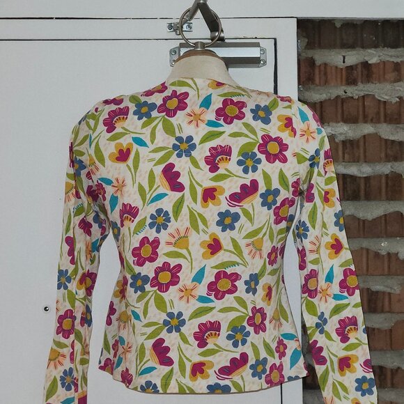 GUDRUN SJODEN Organic Cotton Cardigan Sweater Button Down Size S Small Floral - Picture 3 of 8